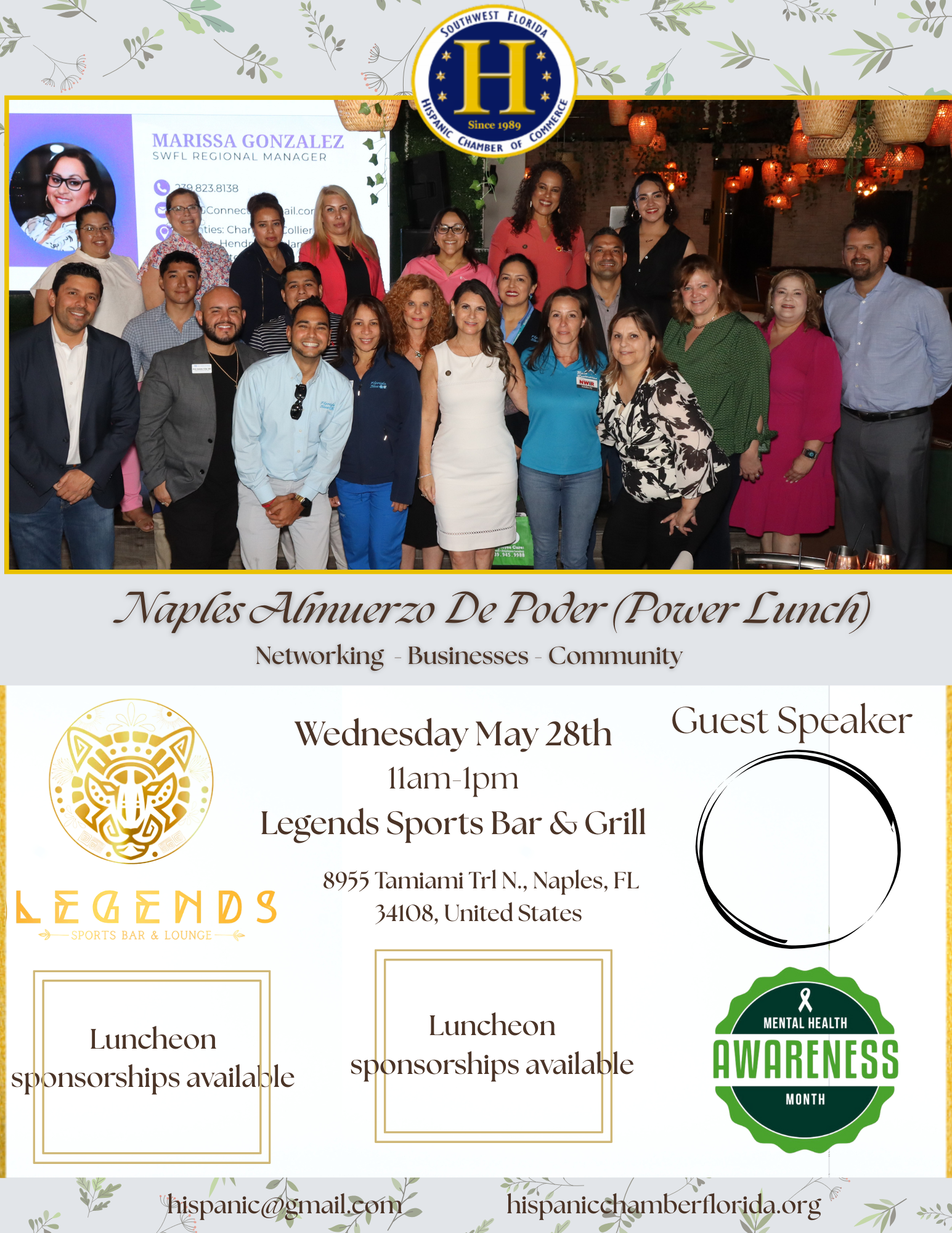 Naples May Almuerzo De Poder(power Lunch)